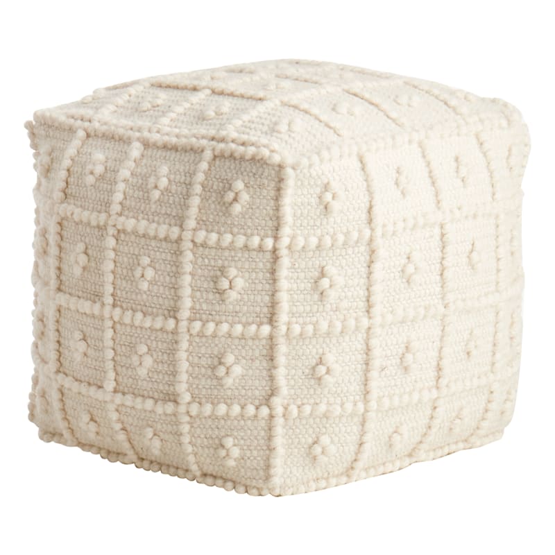 Honeybloom Knots Cream Pouf