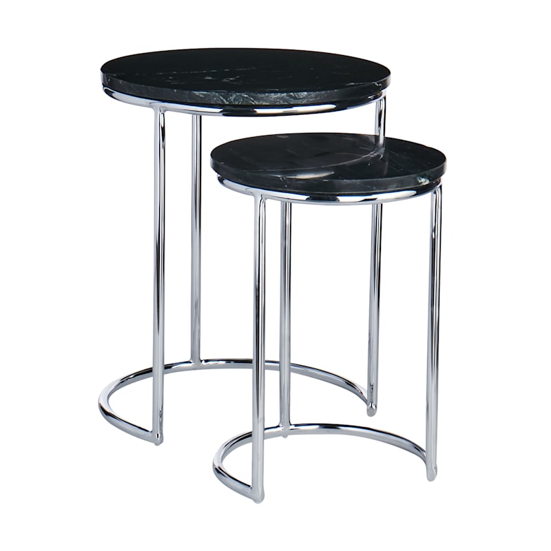 Marble and chrome hotsell nest of tables