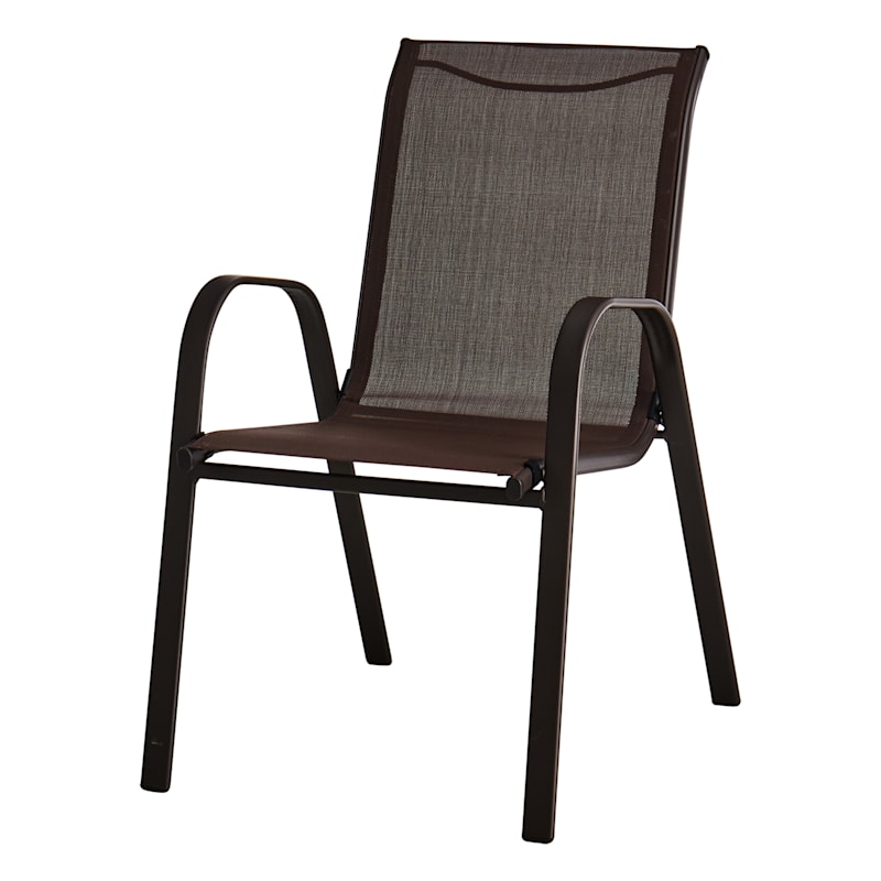 Brown sling patio hot sale chairs