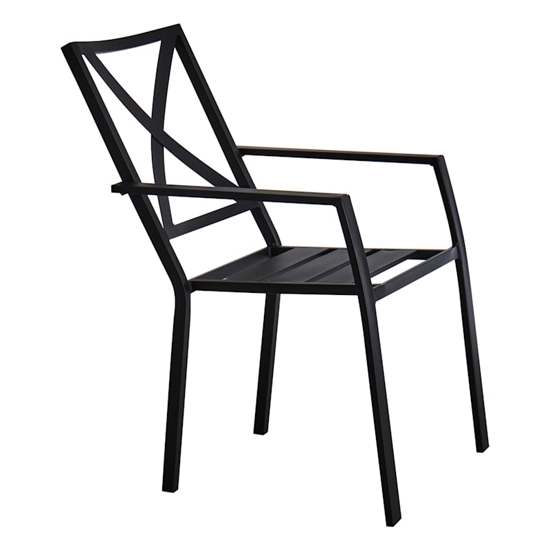Crosby St. Grammercy Black X Back Outdoor Dining Chair