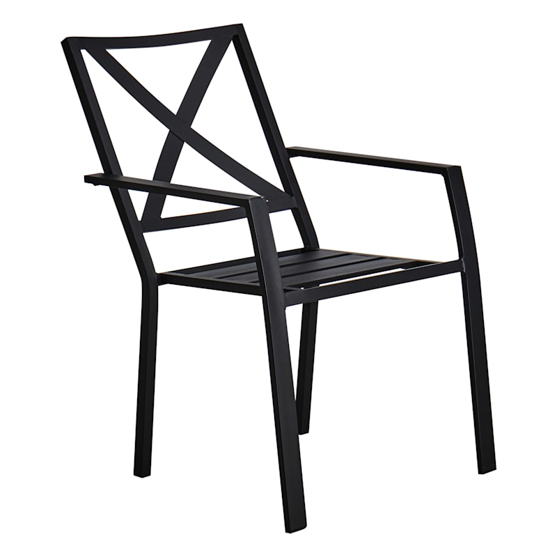 Crosby St. Grammercy Black X Back Outdoor Dining Chair