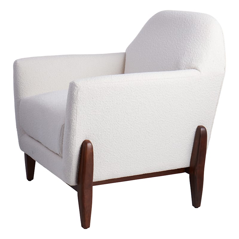 Cream boucle store armchair