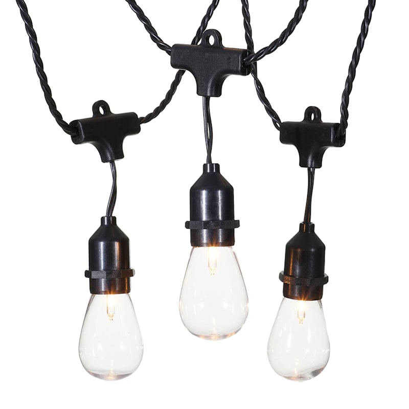 30 Count UL D40 Edison Bulb String Light Set with Black Wire