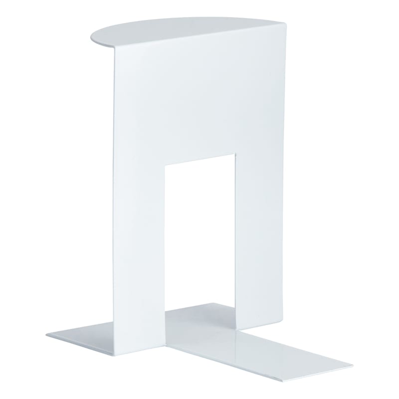 1Piece White Metal Bookend, 7"