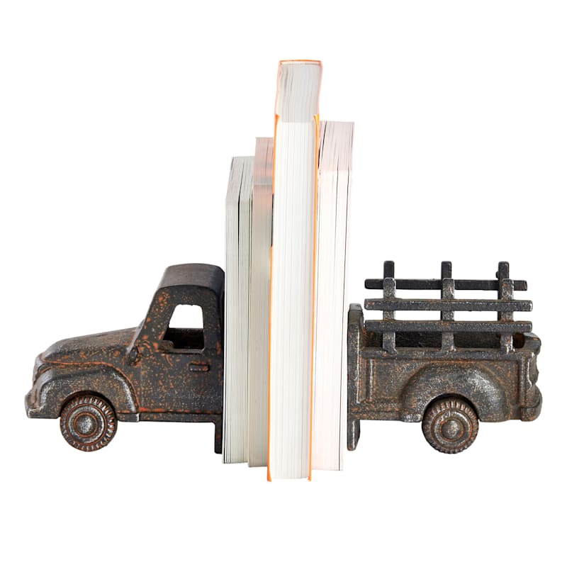 Honeybloom 2Piece Metal Truck Bookends