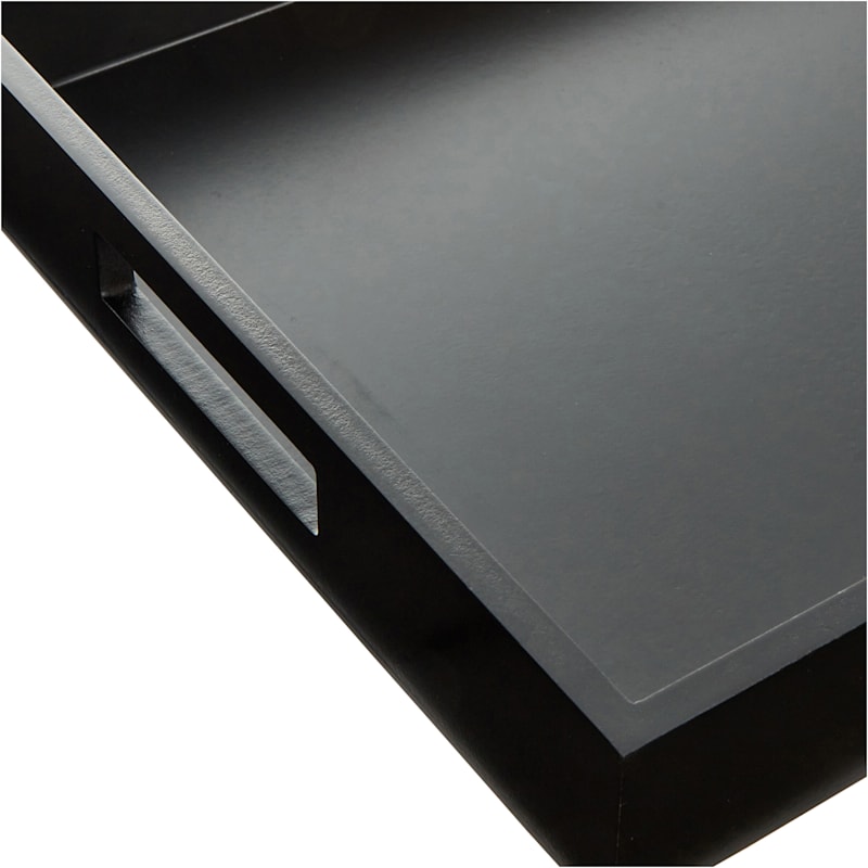 Black Wooden Decorative Tray, 16x12