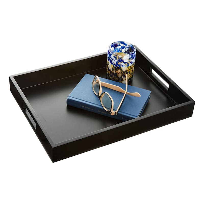 Black wooden online tray