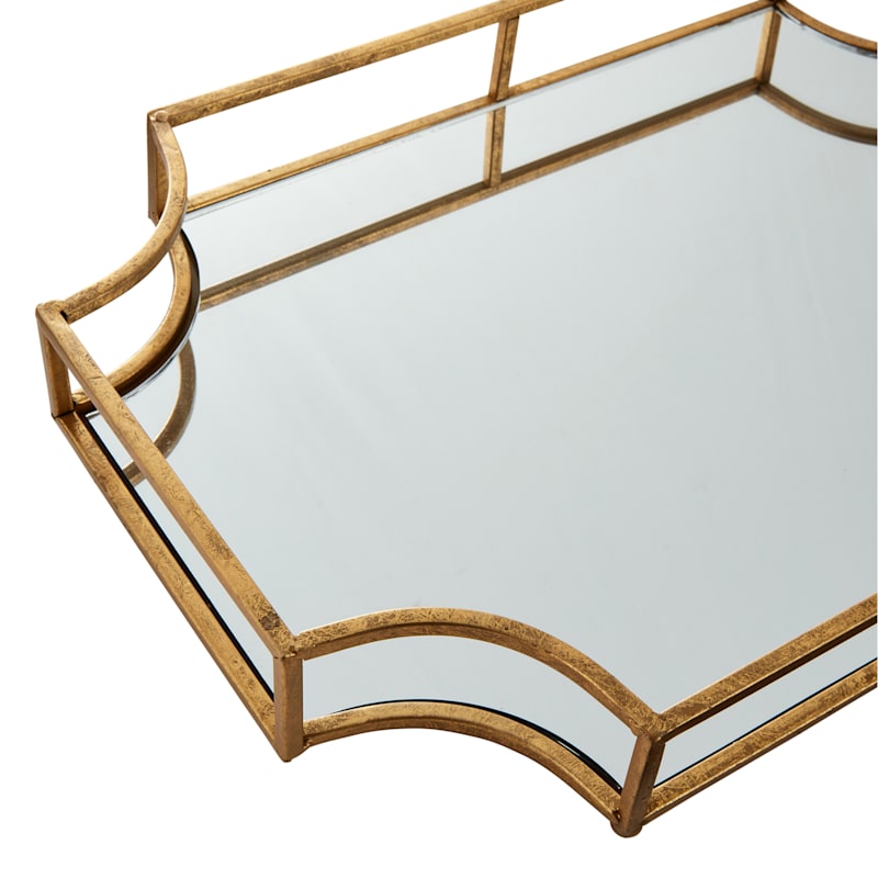 Gold Mirrored Decorative Tray, 18