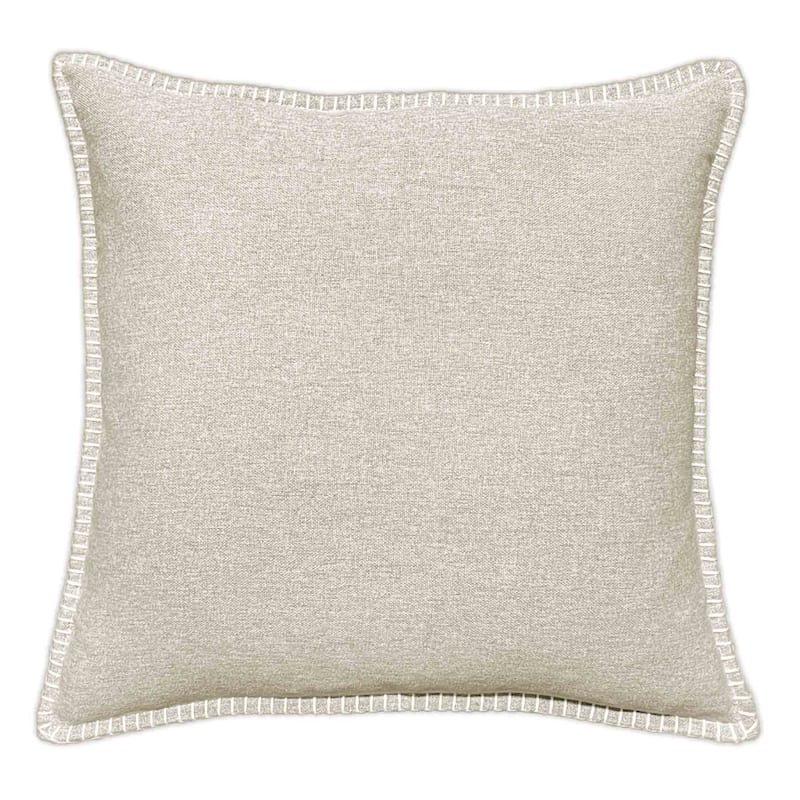at Home Heathered Whip Stitch Feather Filled 18 Taupe Throw Pillow