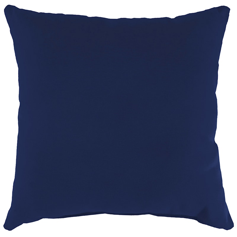 Navy Blue Canvas Oversized Outdoor Throw Pillow, 20"