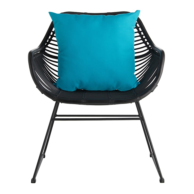 Turquoise Canvas Oversized Outdoor Throw Pillow 20 