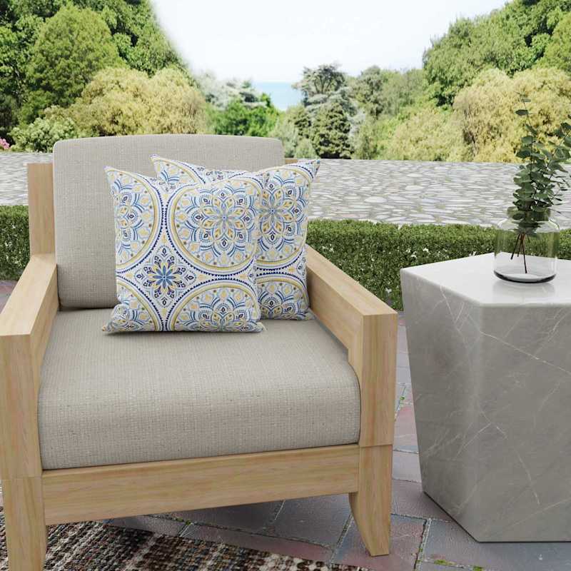 Castille Multicolor Mandala Oversized Square Outdoor Throw Pillow 20