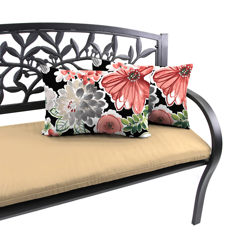 Tamani Raven Floral Lumbar Outdoor Throw Pillow, 14x20