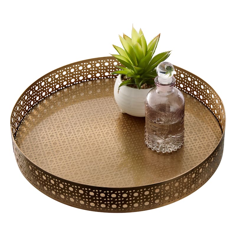 Round Key Scroll Decorative Tray, Large