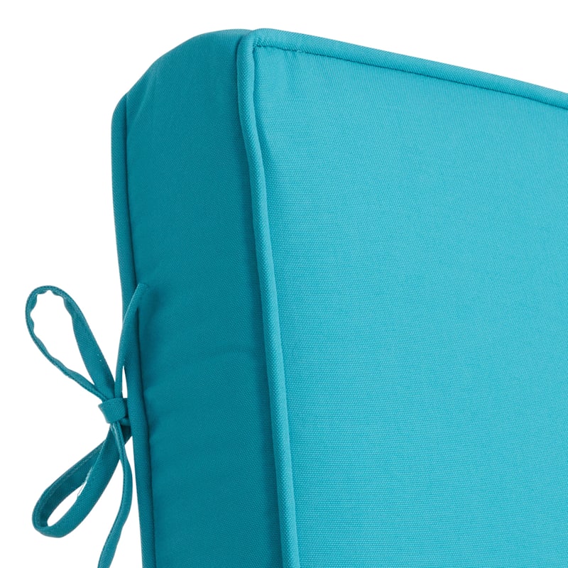 at Home Turquoise Canvas Outdoor Square Seat Cushion