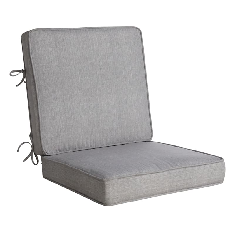 2-Piece Tahiti Silver Outdoor Gusseted Deep Seat Cushion Set