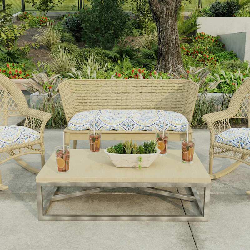 Outdoor deals wicker settee