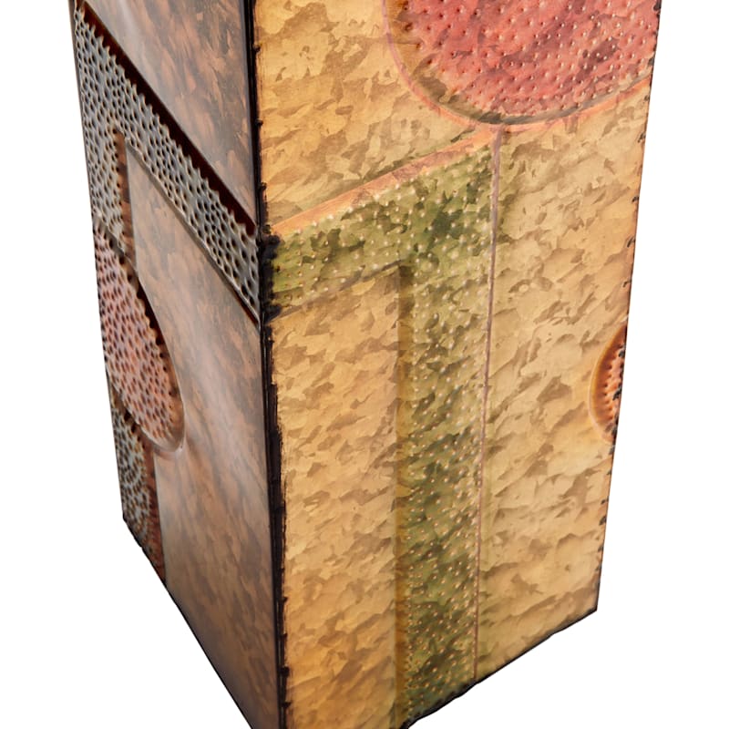 Metal Geometric Patterned Vase, 24"