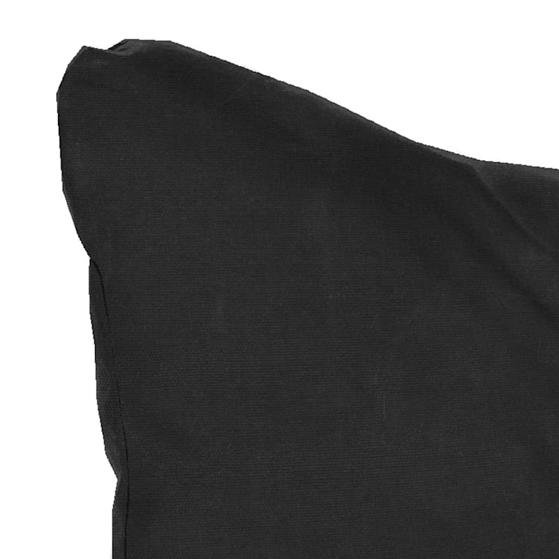 Black Canvas Tufted Outdoor Back Cushion