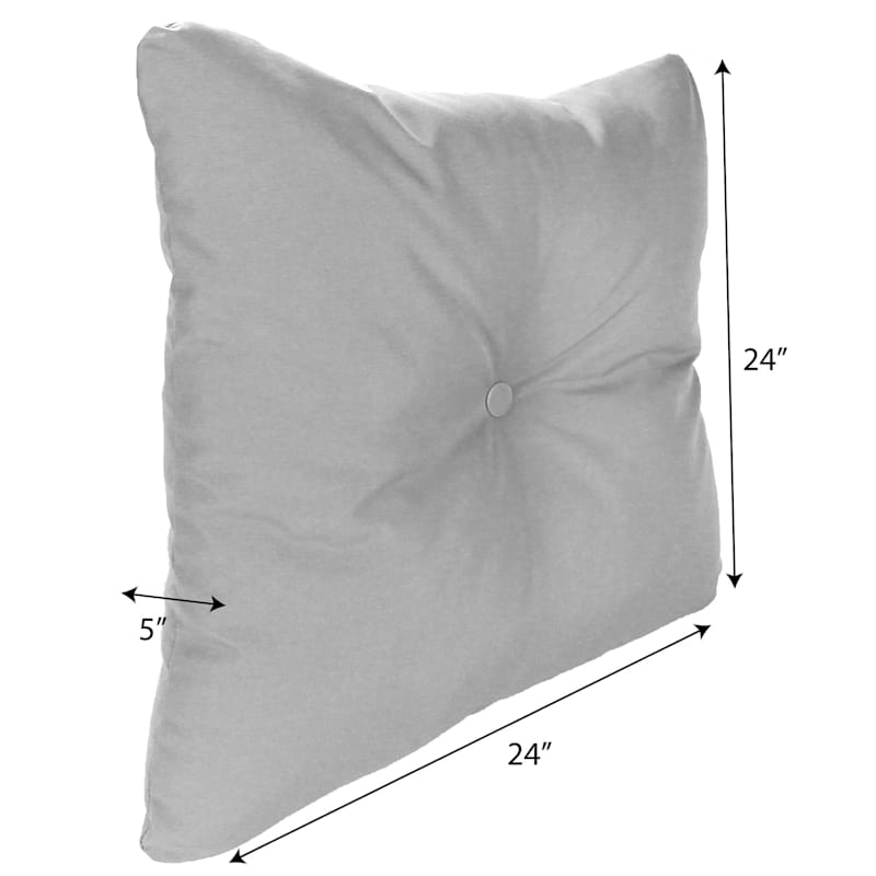 Black Canvas Tufted Outdoor Back Cushion