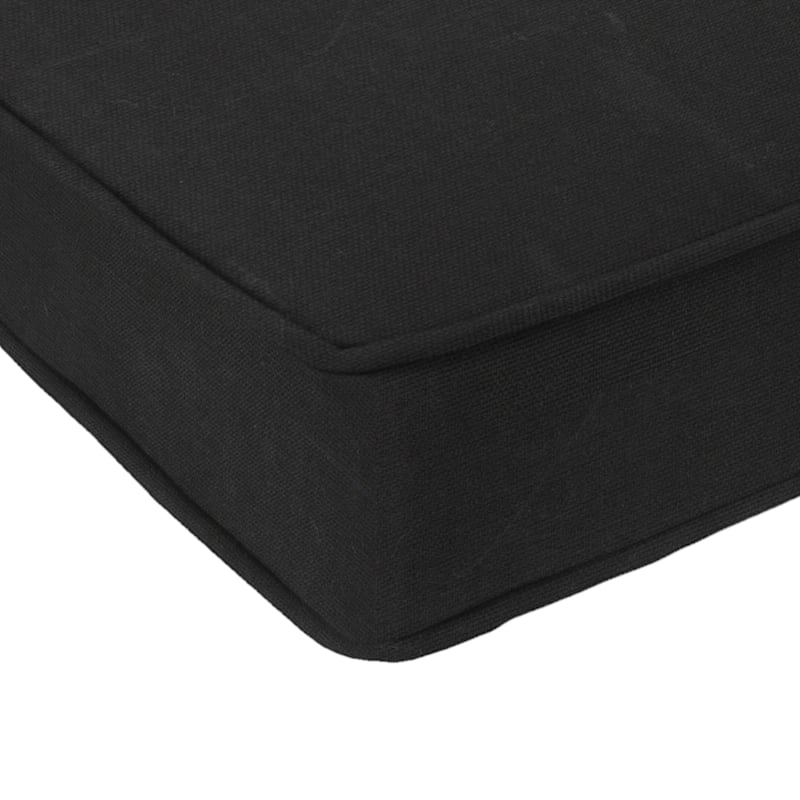 Black Canvas Outdoor Bench Cushion
