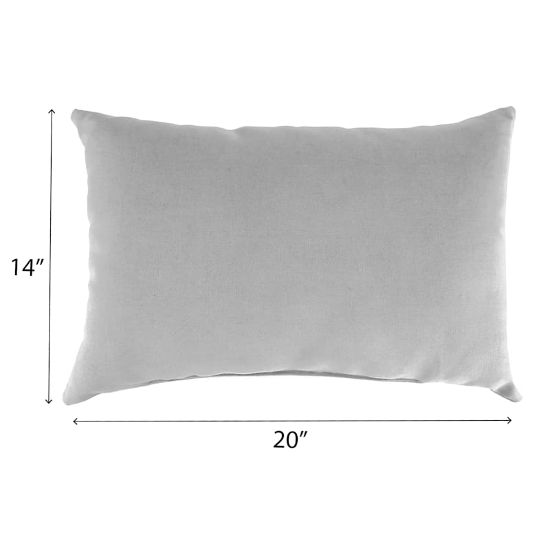 Black Canvas Lumbar Outdoor Throw Pillow, 14x20