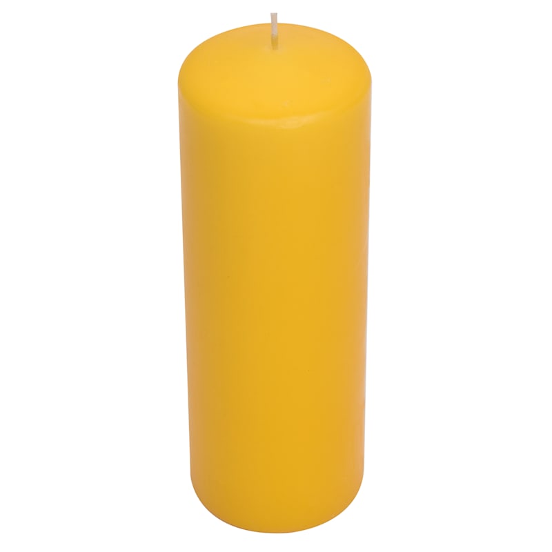 Yellow Unscented Overdip Pillar Candle, 3x8