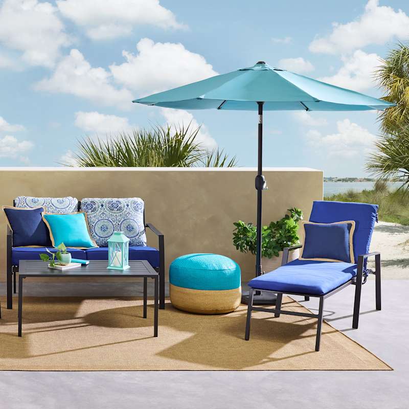 Navy blue 2025 chaise lounge cushions