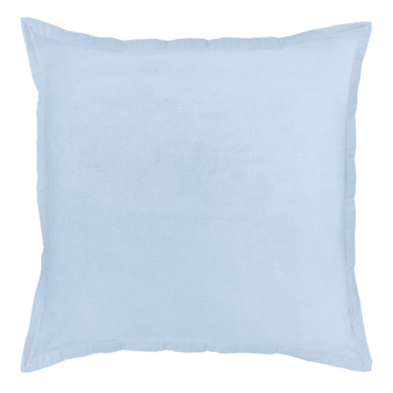 Providence Blue Cotton Velvet Euro Throw Pillow 24
