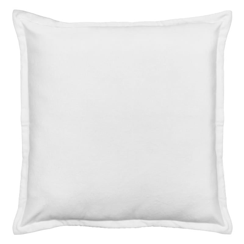 Providence White Cotton Velvet Euro Throw Pillow, 24"