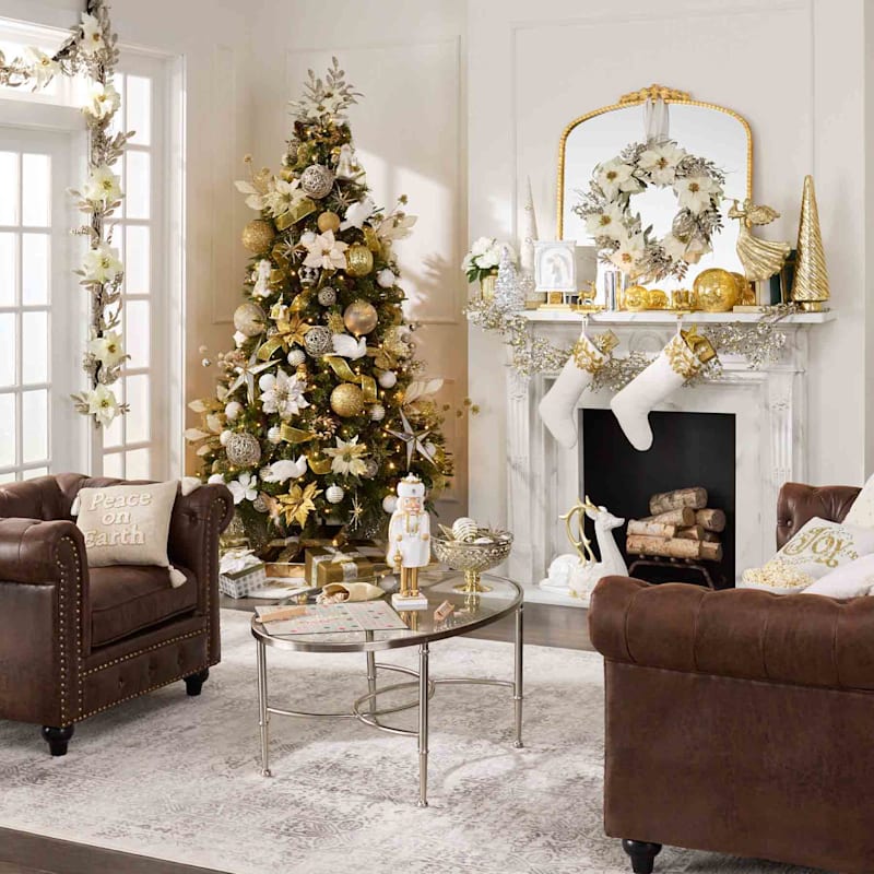 Gold　A　Klaus　10.8，　Home　(Set　Seasonal　and　XE19479-CHAM　Trees　H　and　Decoration，　Orn-　7.3　Theme，　Acrylic/Electronic　3)，　Christmas　LED　of　9.3　B　Holiday