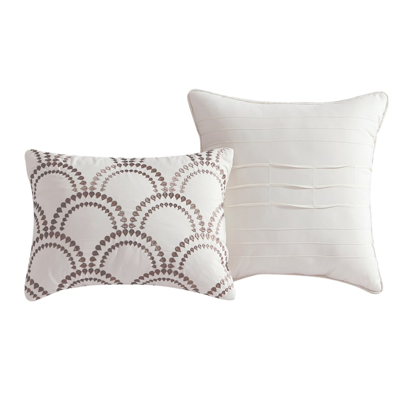 7Piece Tricia Neutral Comforter Set, Full/Queen