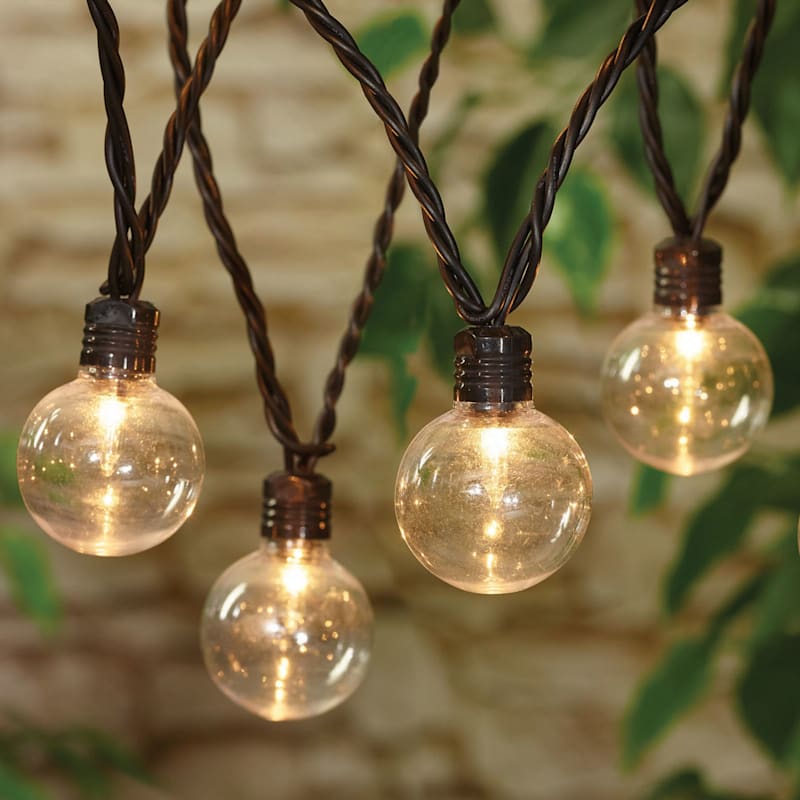 40-Count UL G40 Clear Globe String Light Set, Black Wire