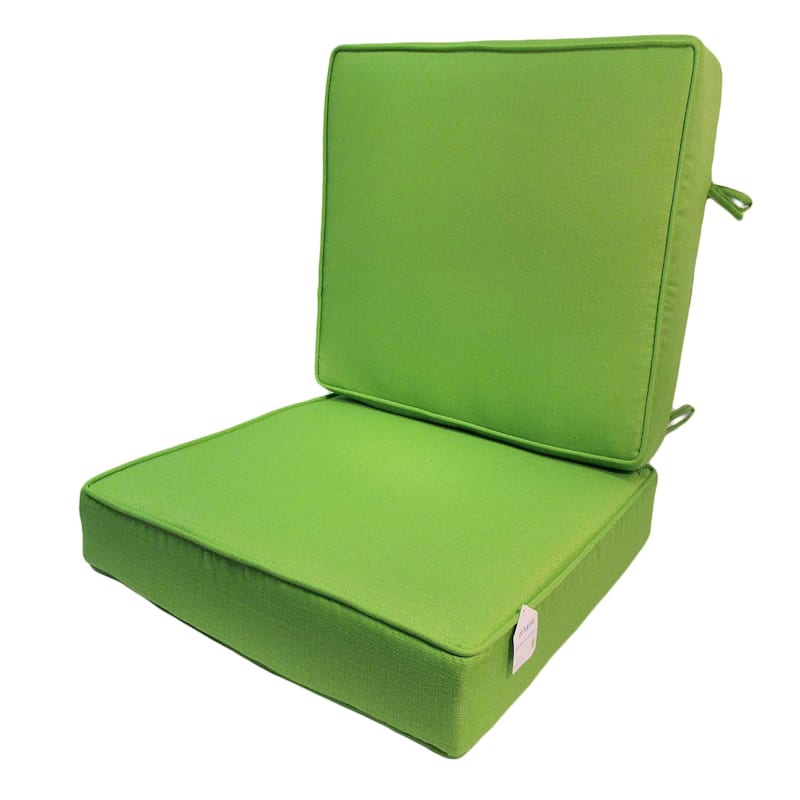 2 Piece Kiwi Green Canvas Outdoor Deep Seat Cushion Set