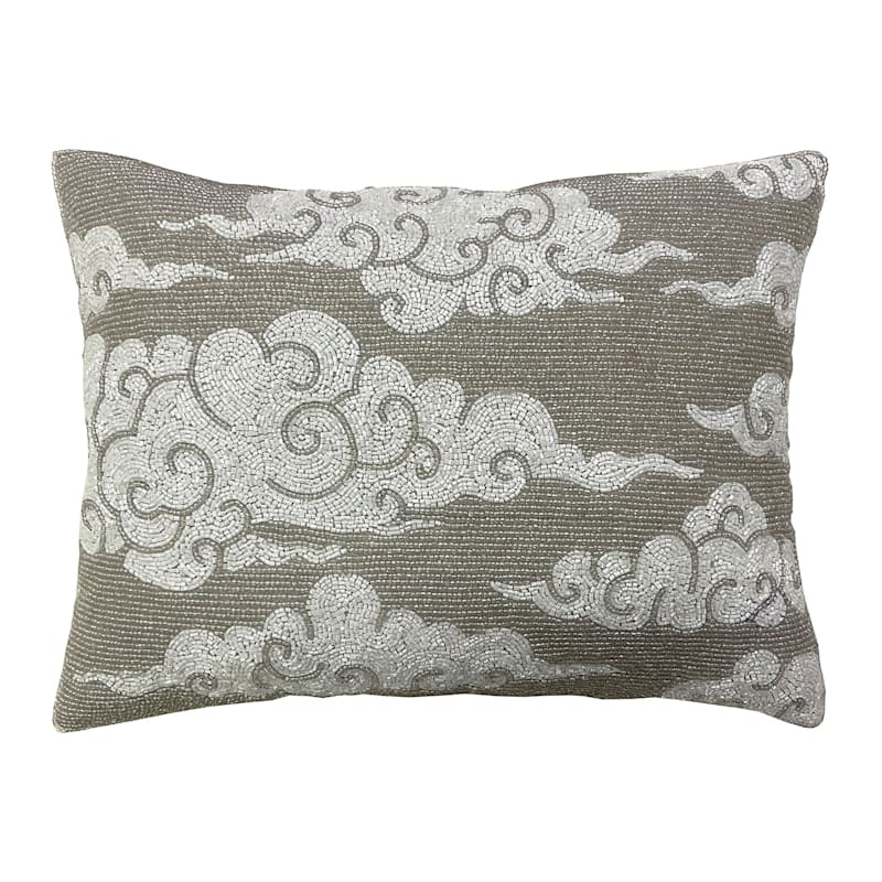 Found Fable Cloud Beaded Throw Pillow 12x16