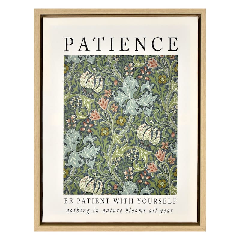 Framed Patience Botanical Canvas Wall Art, 13x15