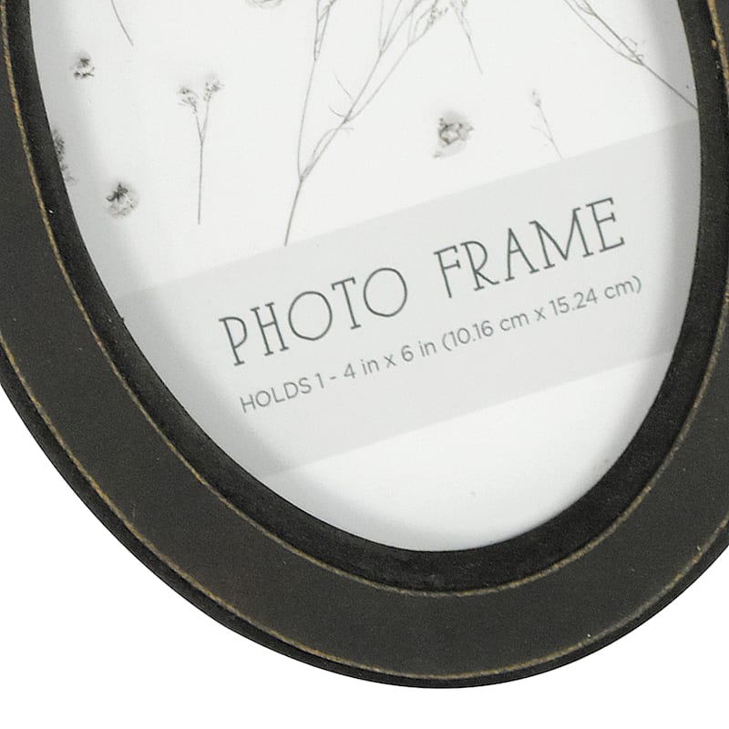 Black Oval Tabletop Picture Frame, 4x6