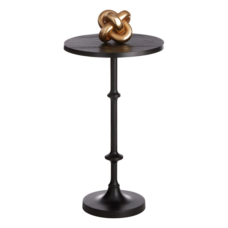 Black metal pedestal clearance side table