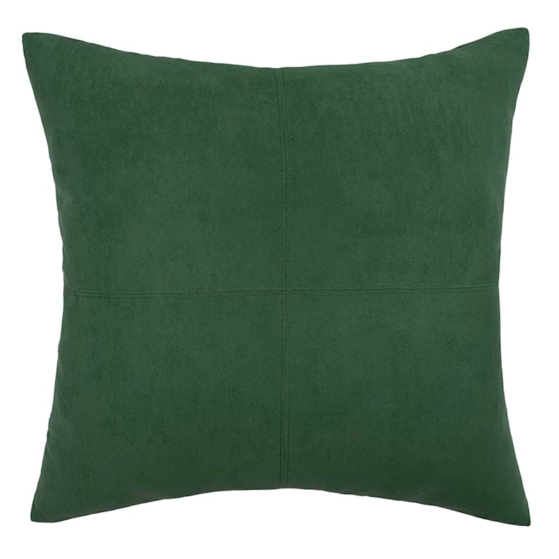 Large Plaid Faux Suede Square Throw Pillow with Insert