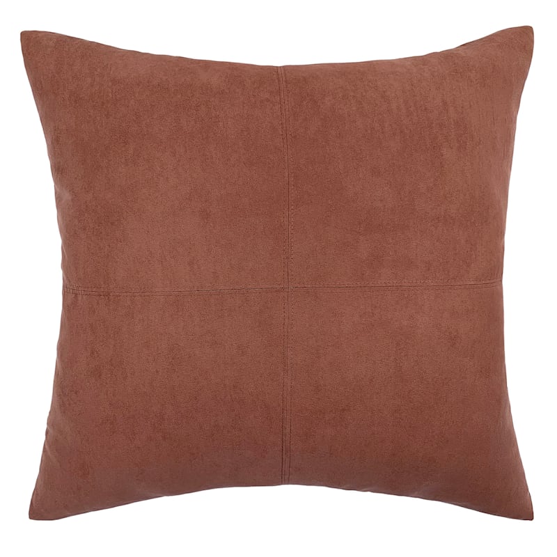 Baked Clay Torrey Faux Suede Throw Pillow 24