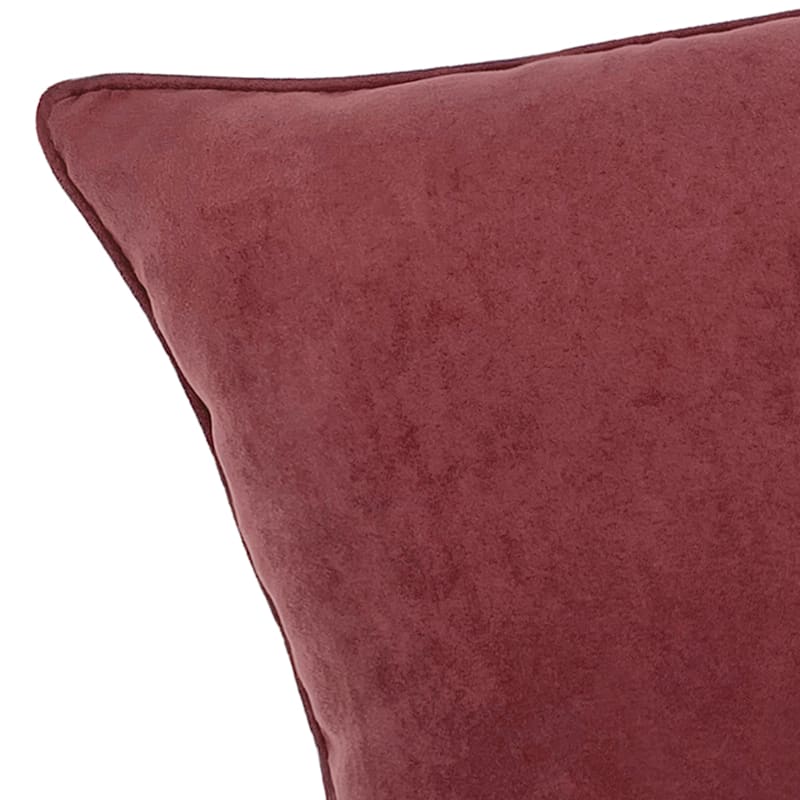 Rio Red Torrey Faux Suede Throw Pillow, 18