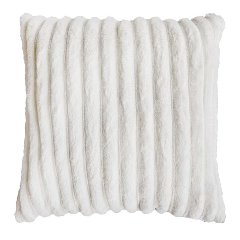 Beige fur pillow sales