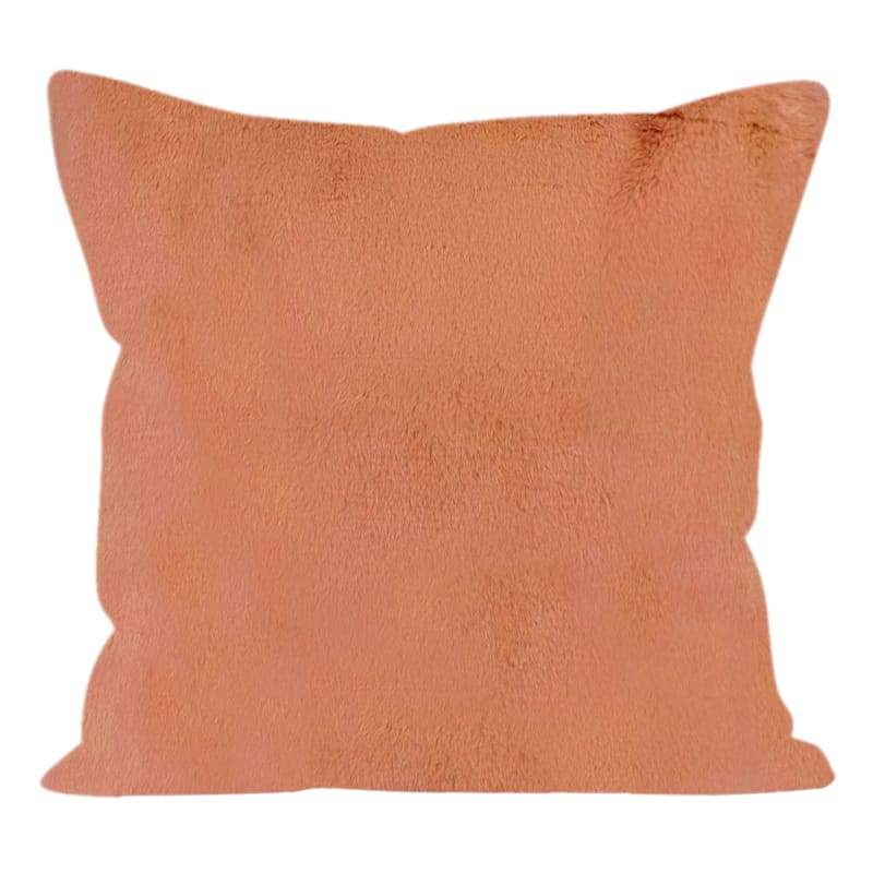 Yellow Faux Fur Throw Pillow 20