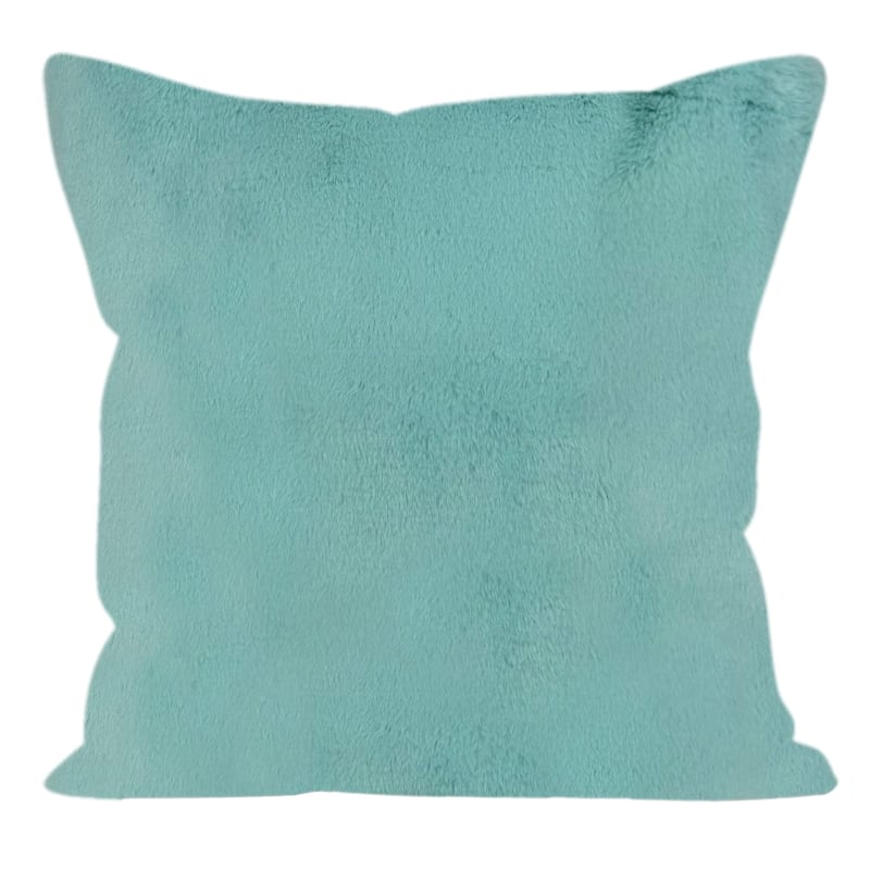 Blue furry sales pillow