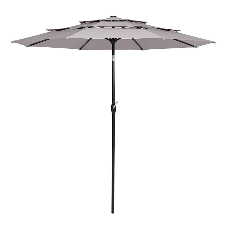 3-Tier Round Market Outdoor Patio Umbrella, 9'