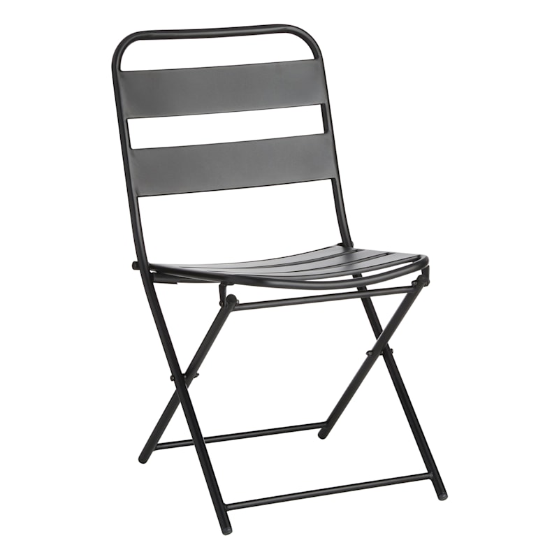 Crosby St. Steel Folding Chair Black