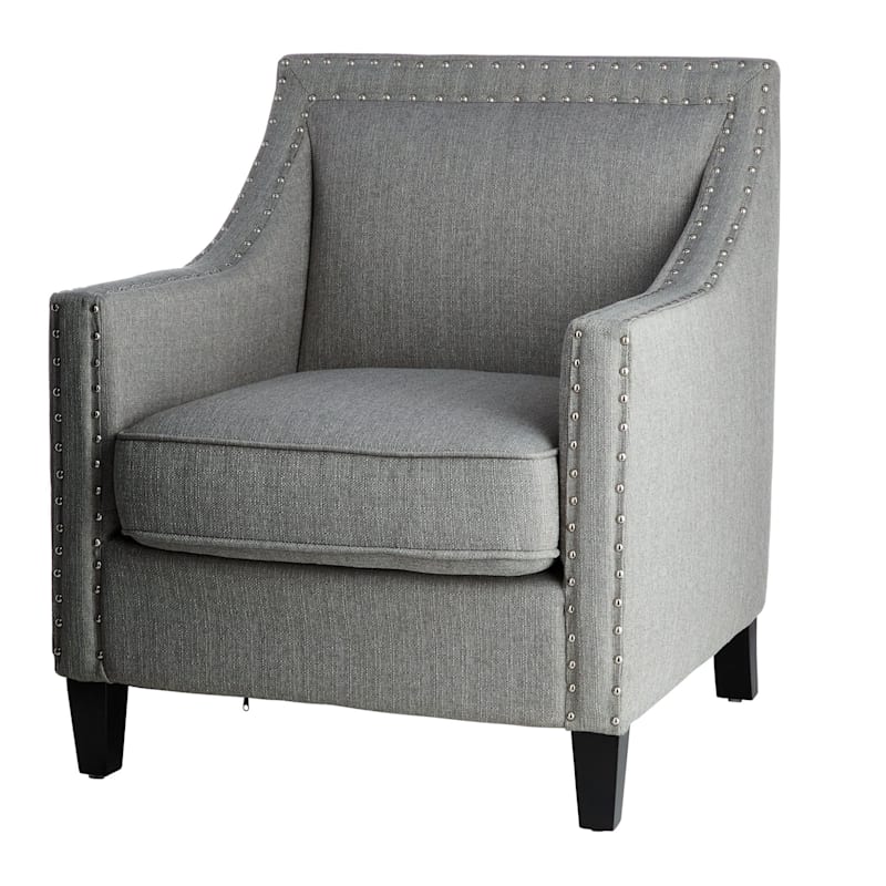 Providence Erica Studded Accent Chair Grey