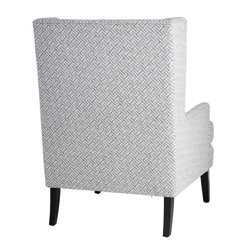 Providence Asher Greek Key Accent Chair Grey