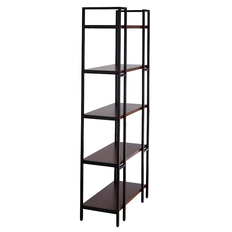 Parkview 5-Tier Metal & Wood Veneer Bookshelf