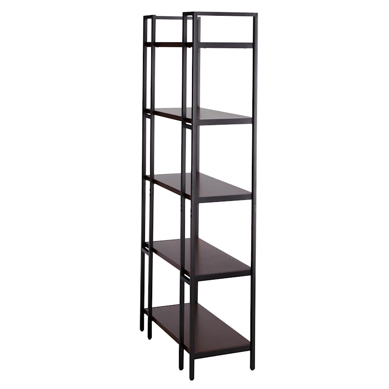 Parkview 5-Tier Metal & Wood Veneer Bookshelf